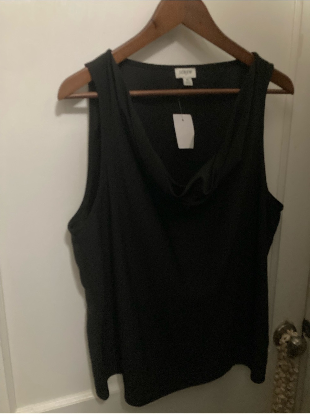 J. Crew Black XL NWT Draped Black Cowl Neck Camisole